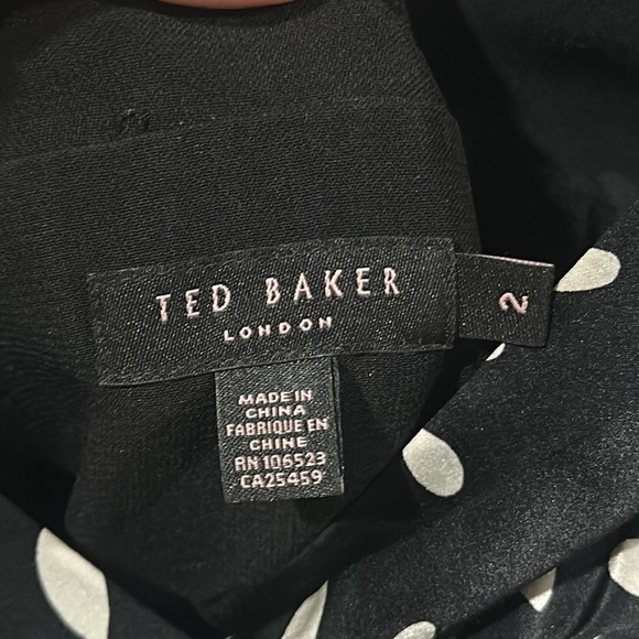TED BAKER London Black Silk Dress Size 2 - Picture 5 of 7